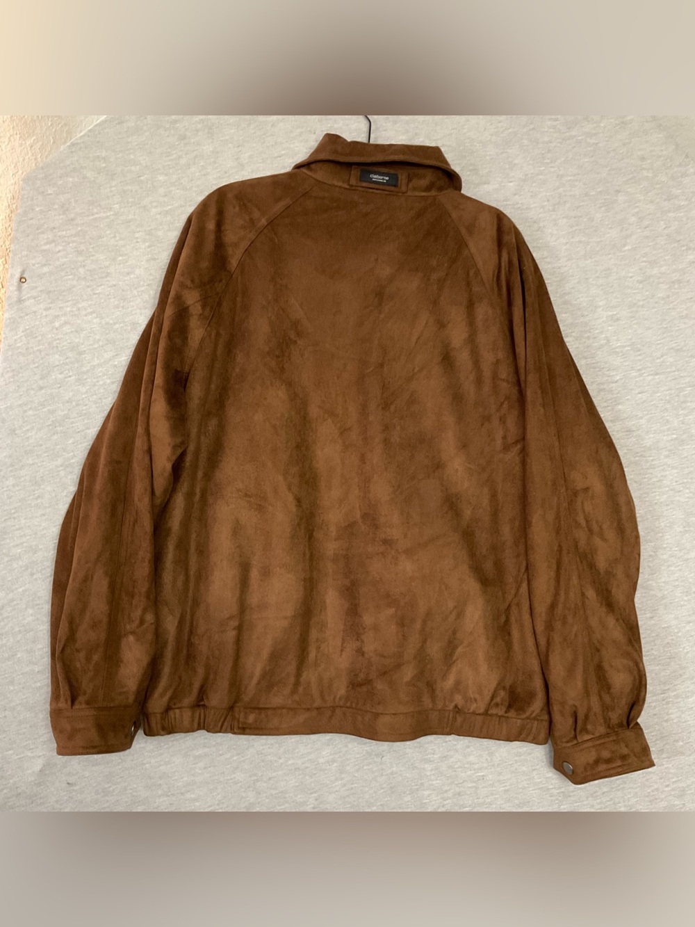 Claiborne Chestnut Suede Bomber Jacket - Picture 3 of 8